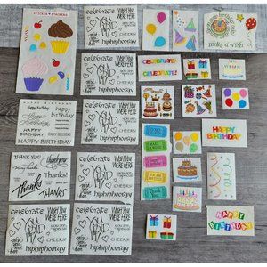 Scrapbook Stickers Birthday Celebration Cup Cakes Balloons LOT Grossman's #48